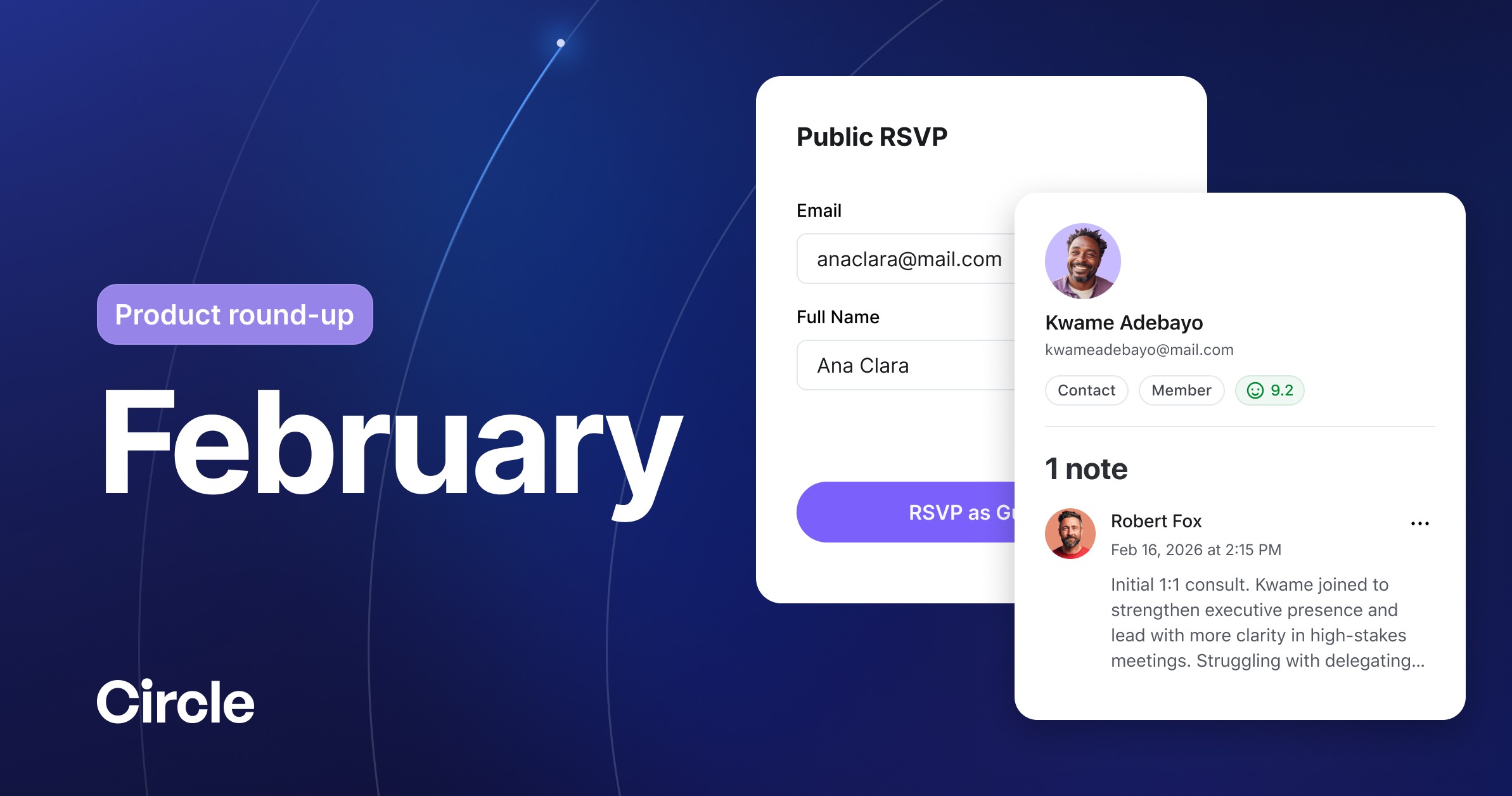 February update: Public RSVPs, contact notes, and more | Circle Community