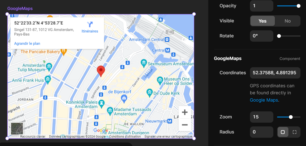 Google maps integration | Framer