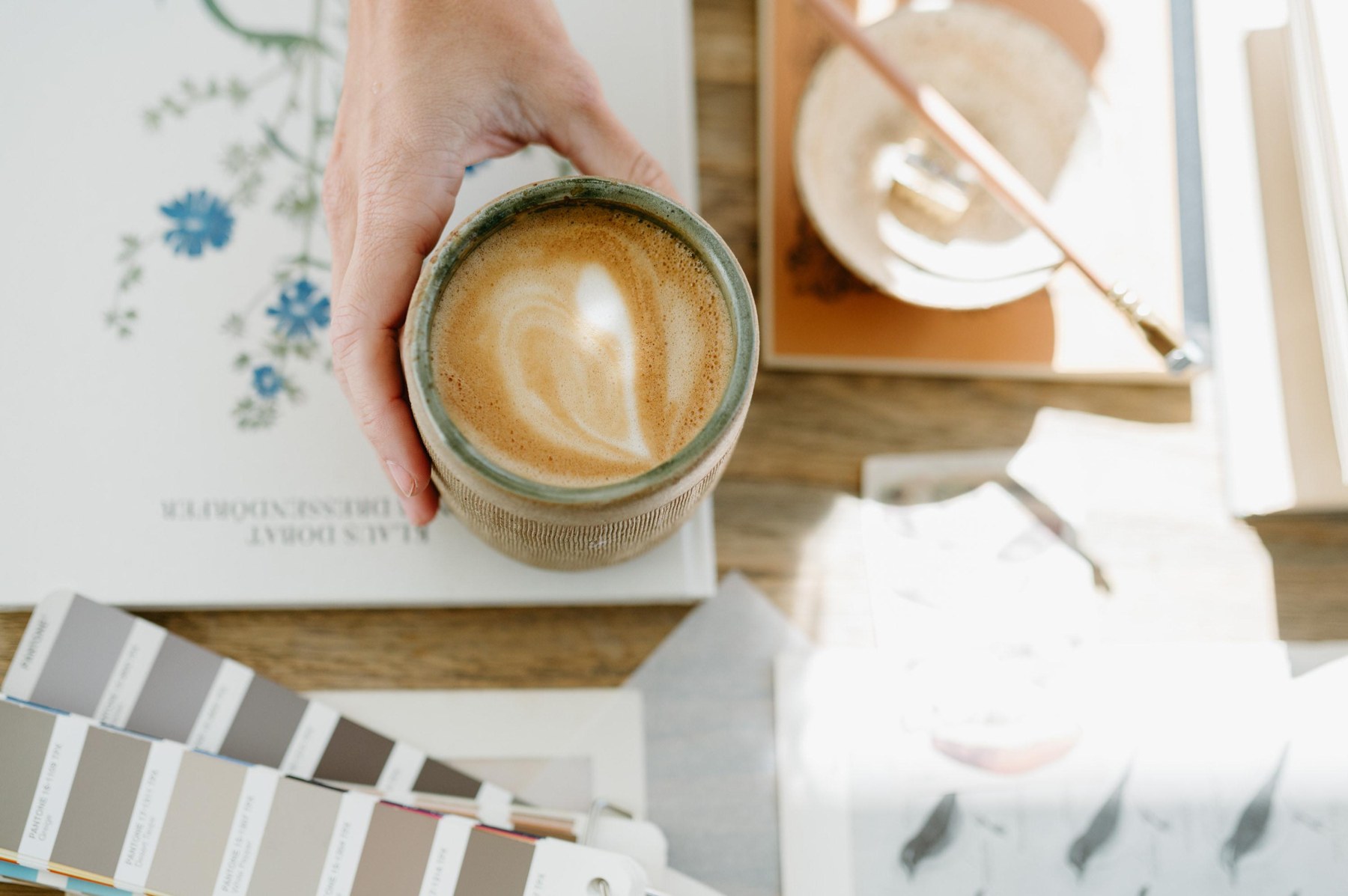 Latte over swatches