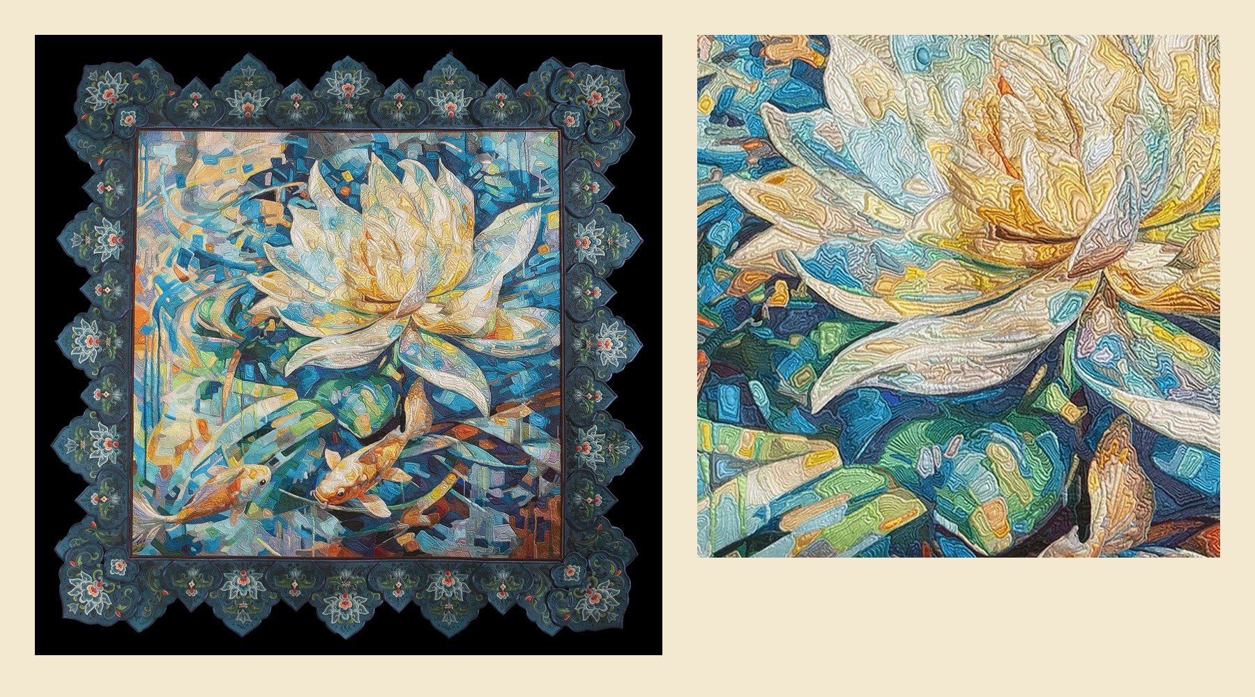 Fish Frolicking Among Lotuses by Jing Chen