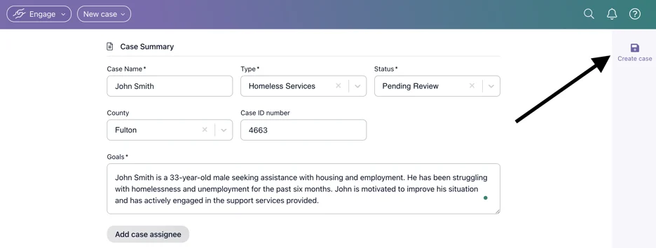 Create a Case Record in Casebook Engage | Casebook