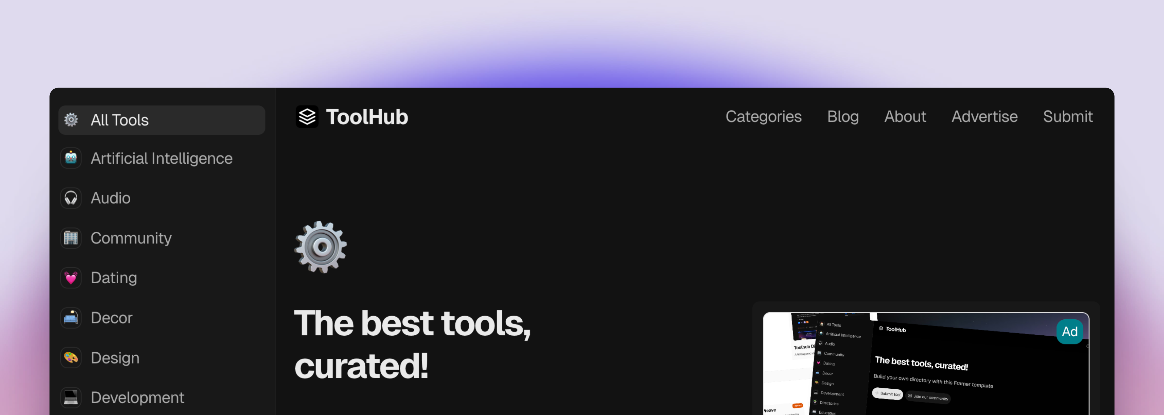 Framer Directory and Listing Template - Toolhub | Framer
