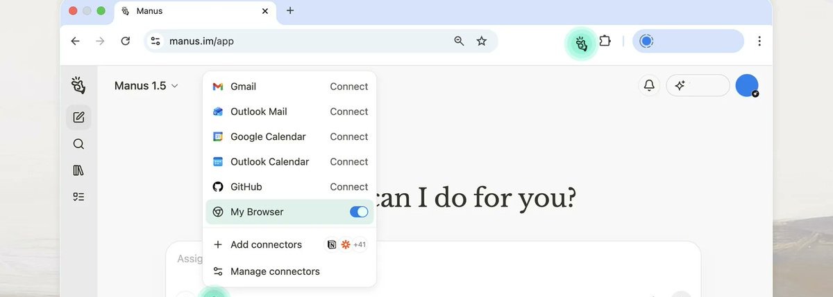 Manus 发布 Manus Browser Operator 可以将任何浏览器变成 AI 浏览器 | XiaoHu.AI 学院