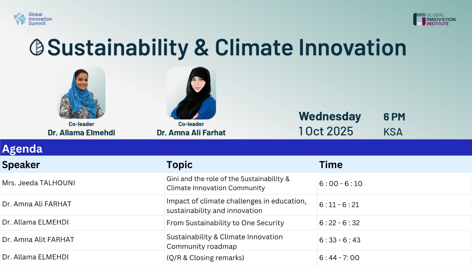 Launch of the Sustainability & Climate Innovation Community | GInI ...