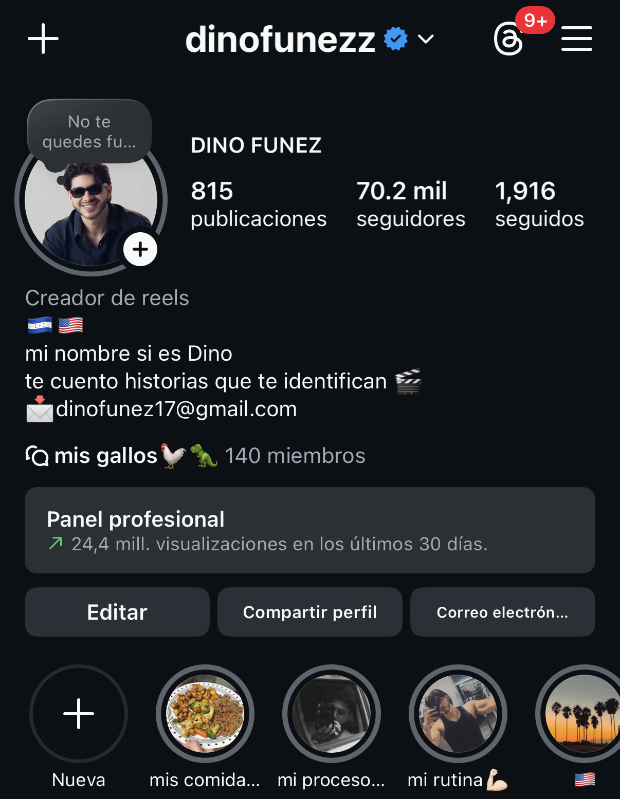 DINO FUNEZ, 24M views, +5K followers