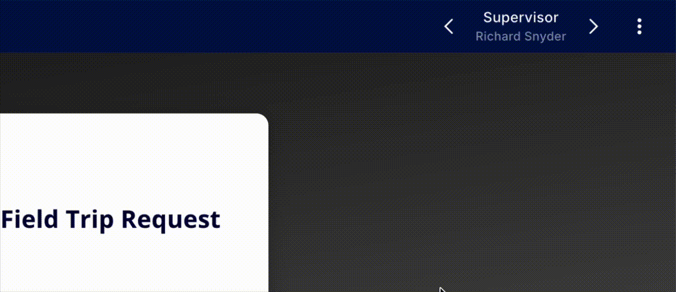 Substep switcher in the top menu bar showing reviewer name and navigation arrows