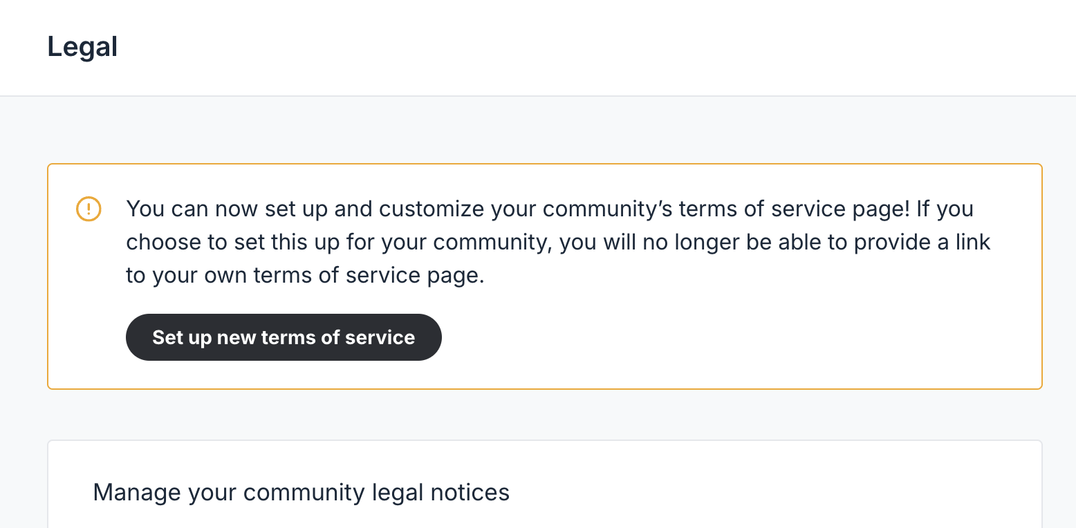 Manage custom terms of service and privacy policy for your community ...