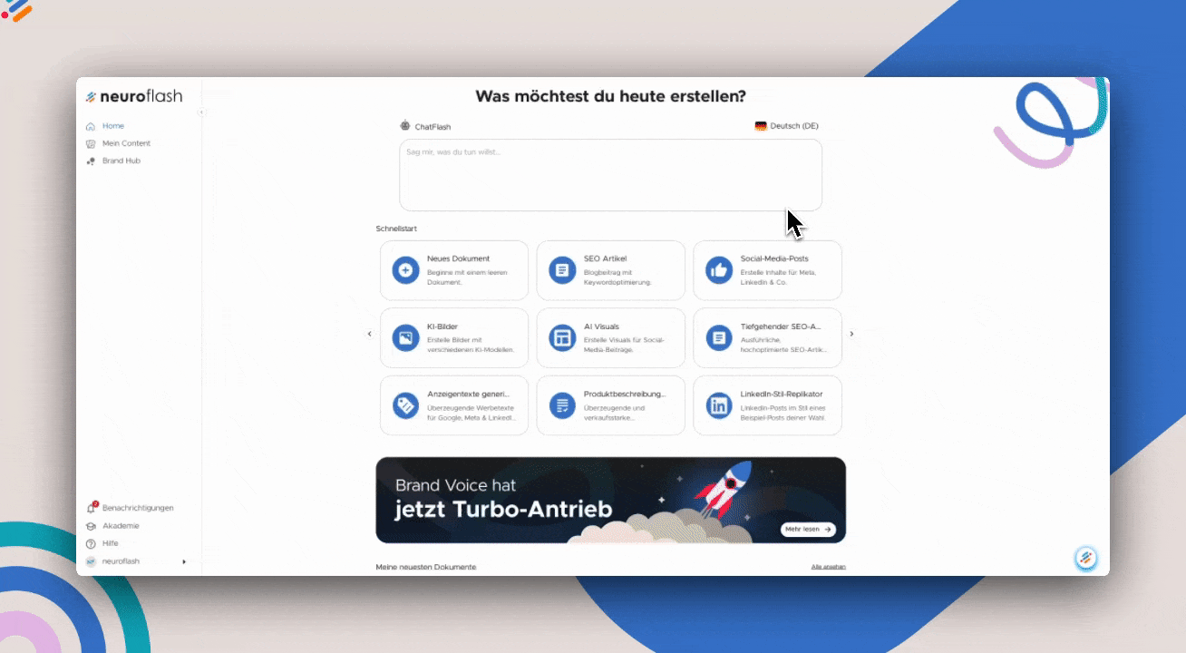 Eigene Texte umwandeln - neuroflash