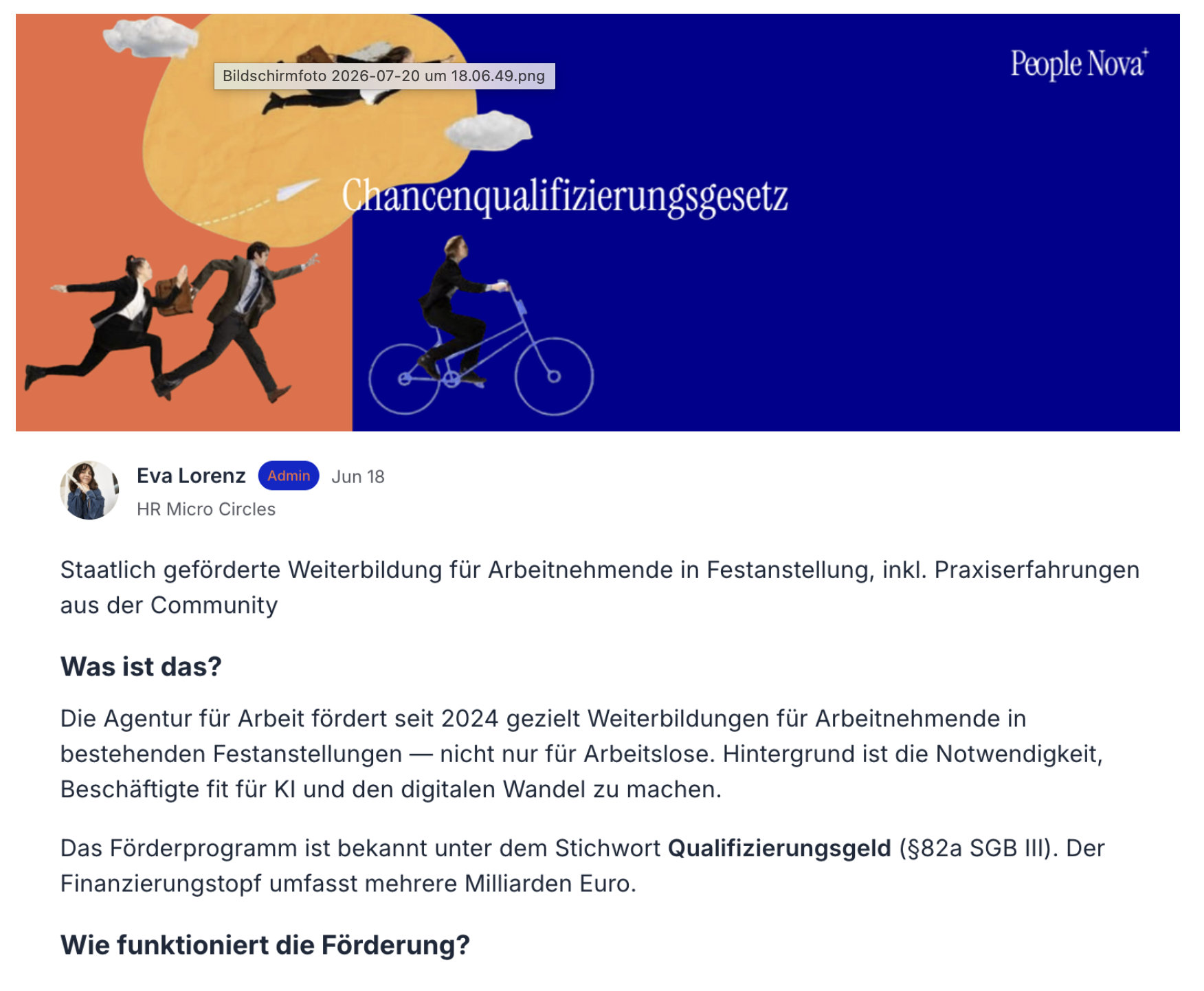 Ausschnitt: Zusammenfassung zum Chancenqualifizierungsgesetz