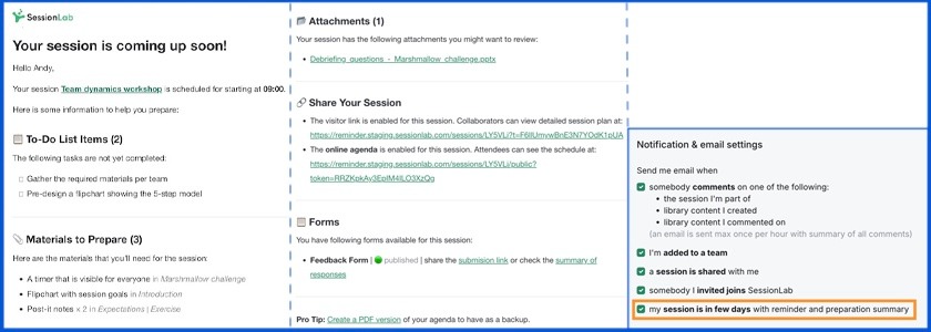 Session Reminder Emails: Your Pre-Workshop Checklist | SessionLab Community