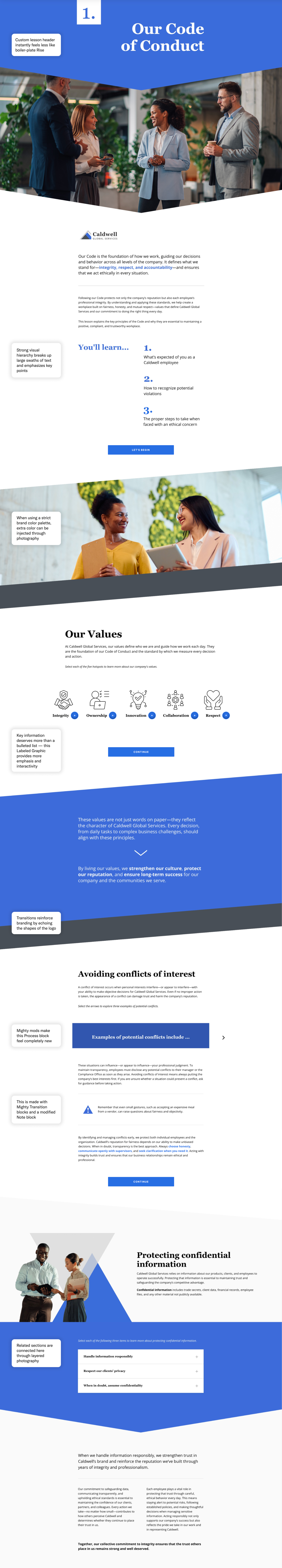 Creative compliance training for Caldwell Global Services | Maestro ...