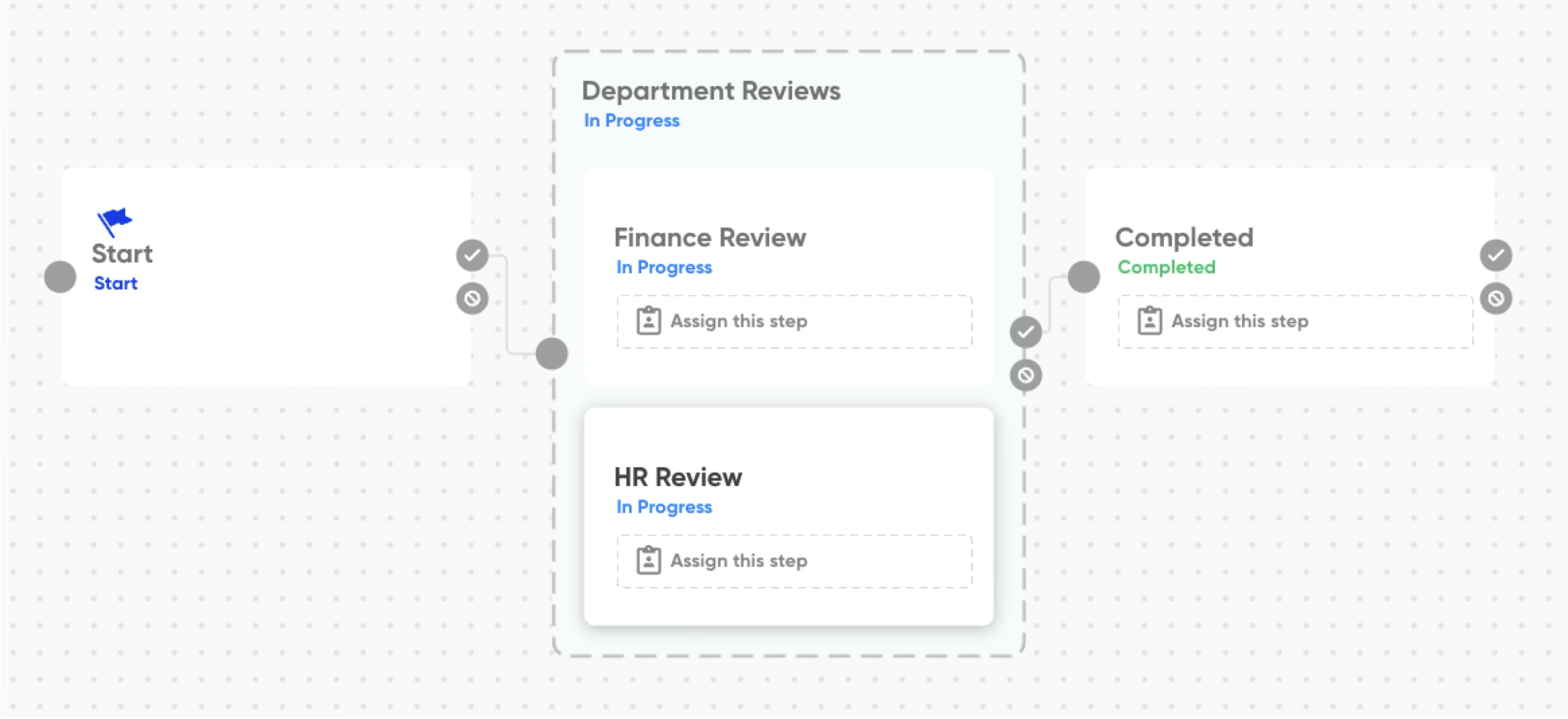 Setting up parallel workflow steps in the Droplet workflow editor
