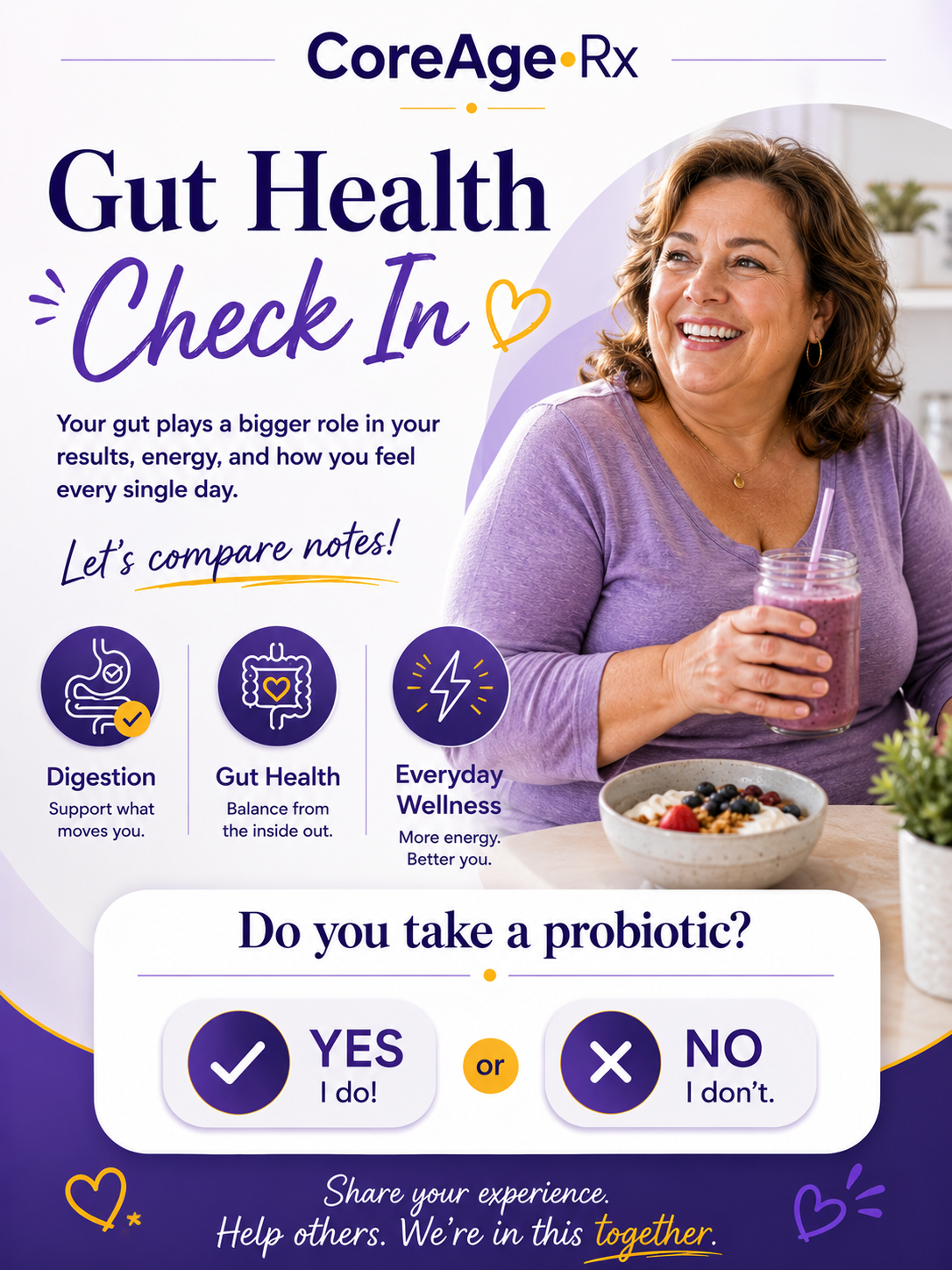 Gut Health Check In | CoreAge Rx Wellness Community