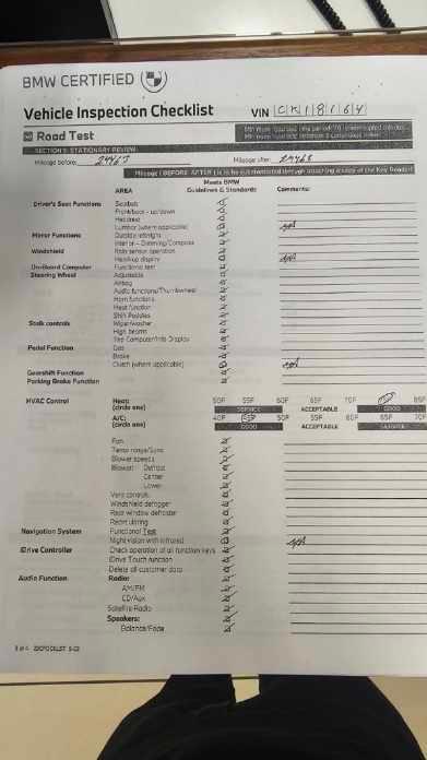 BMW Salesperson sent me a CPO inspection report with a (poorly ...