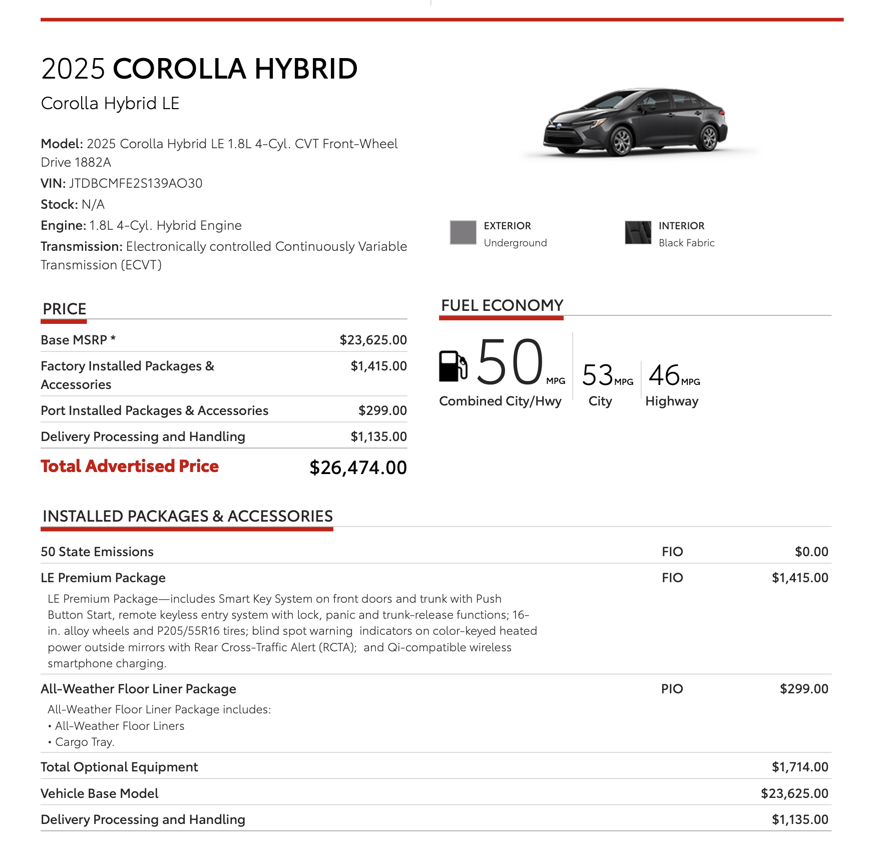 What's a Good Target OTD for 2025 Toyota Corolla Hybrid LE FWD? | CarEdge
