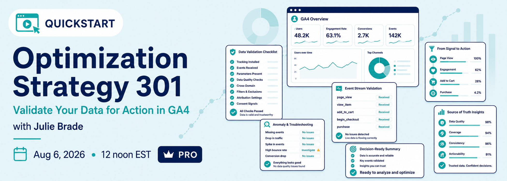 QuickStart - Optimization Strategy 301: Validate Your Data for Action in GA4